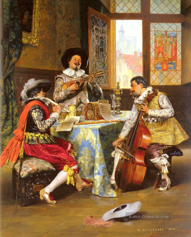 The Musical Trio Akademischer Adolphe Alexandre Lesrel Ölgemälde